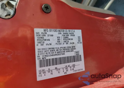 1998 Ford Explorer из США, поврежденный, VIN 1FMZU34E6WZB27385